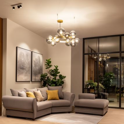 Brilagi - LED Lestenec na vrvici MILLA 15xG9/3W/230V zlata/dimna