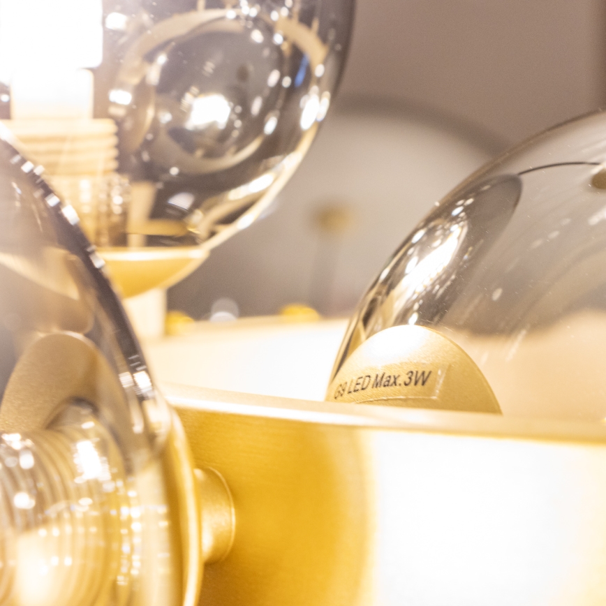 Brilagi - LED Lestenec na vrvici MILLA 15xG9/3W/230V zlata/dimna