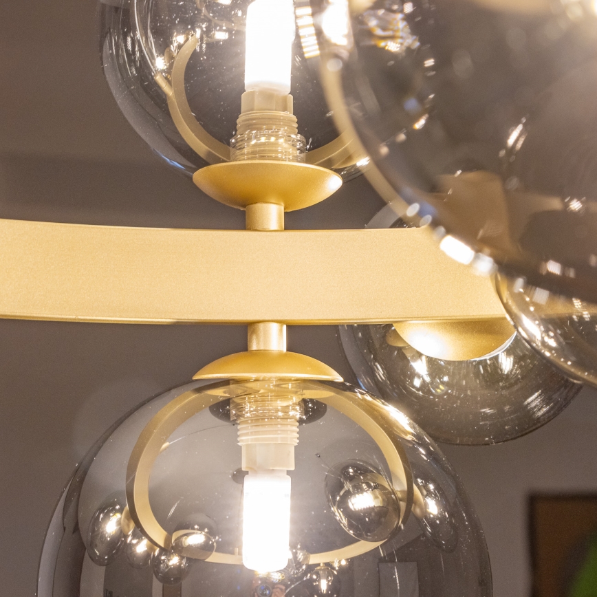 Brilagi - LED Lestenec na vrvici MILLA 15xG9/3W/230V zlata/dimna