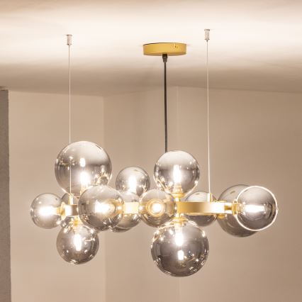 Brilagi - LED Lestenec na vrvici MILLA 15xG9/3W/230V zlata/dimna