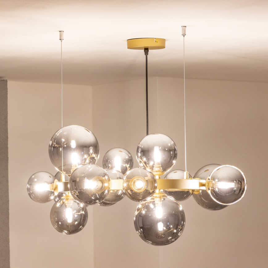 Brilagi - LED Lestenec na vrvici MILLA 15xG9/3W/230V zlata/dimna