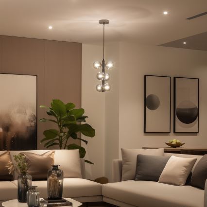 Brilagi - LED Lestenec na vrvici MILLA 6xG9/3W/230V sijajni krom/dimna