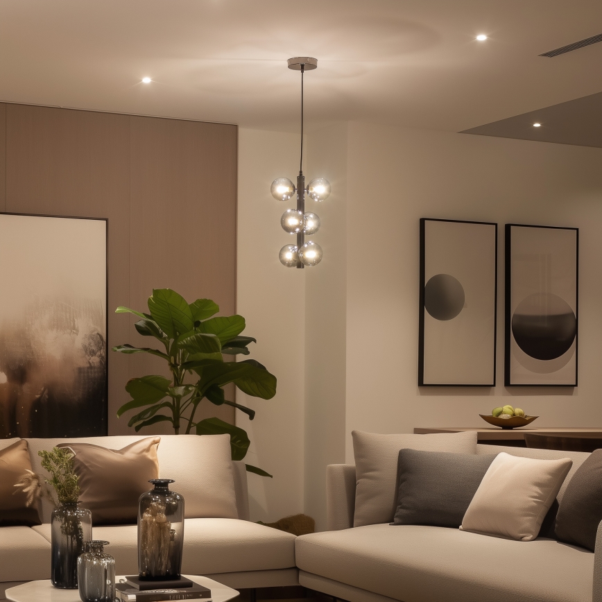 Brilagi - LED Lestenec na vrvici MILLA 6xG9/3W/230V sijajni krom/dimna