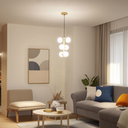 Brilagi - LED Lestenec na vrvici MILLA 6xG9/3W/230V zlata/bela