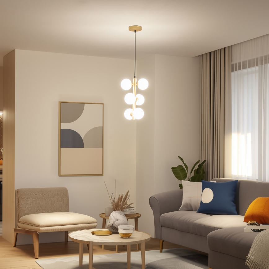 Brilagi - LED Lestenec na vrvici MILLA 6xG9/3W/230V zlata/bela