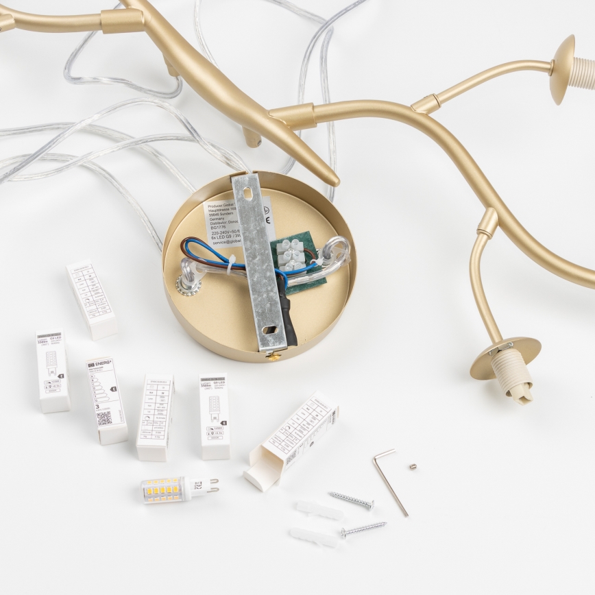 Brilagi - LED Lestenec na vrvici MISTEL 6xG9/3W/230V zlata/bela