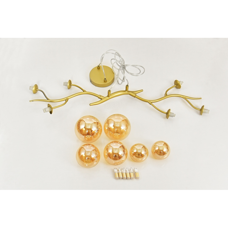 Brilagi - LED Lestenec na vrvici MISTEL 6xG9/3W/230V zlata
