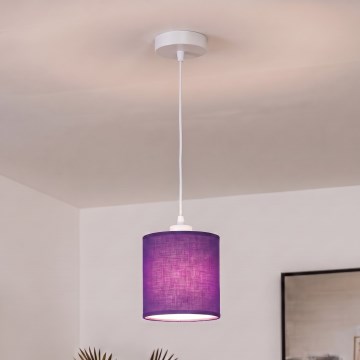 BRILAGI - LED lestenec na vrvici NUBILA 1xE27/60W/230V premer 14 cm bela/vijolična