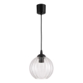 Brilagi - LED lestenec na vrvici RETRO GLASS 1xE27/60W/230V premer 18 cm črna/prozorna