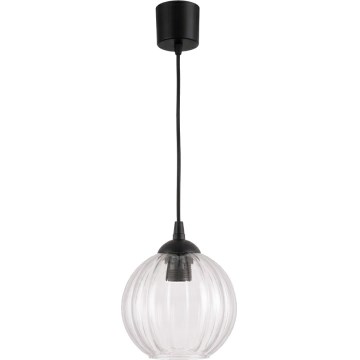 Brilagi - LED lestenec na vrvici RETRO GLASS 1xE27/60W/230V premer 18 cm črna/prozorna