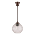 Brilagi - LED lestenec na vrvici RETRO GLASS 1xE27/60W/230V, premer 18 cm, rjava/prosojna