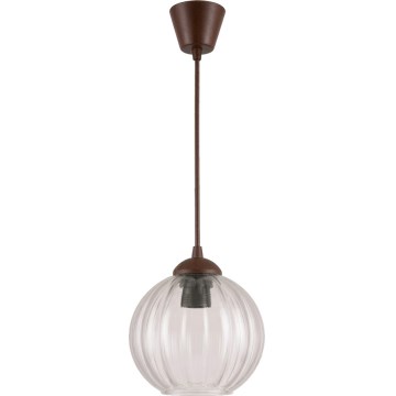 Brilagi - LED lestenec na vrvici RETRO GLASS 1xE27/60W/230V, premer 18 cm, rjava/prosojna