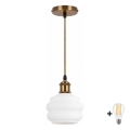 BRILAGI - LED lestenec na vrvici RETRO GLASS 1xE27/60W/230V premer 20 cm zlata/bela