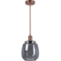 Brilagi - LED lestenec na vrvici RETRO GLASS 1xE27/60W/230V premer 26 cm bakrena/dimno siva