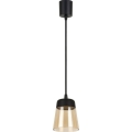 Brilagi - LED lestenec na vrvici RETRO GLASS 1xE27/60W/230V Ø 15,5 cm črna/dimna bež