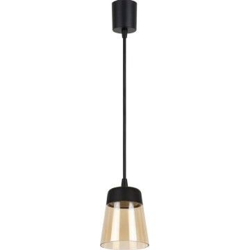 Brilagi - LED lestenec na vrvici RETRO GLASS 1xE27/60W/230V Ø 15,5 cm črna/dimna bež