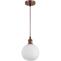 Brilagi - LED lestenec na vrvici RETRO GLASS 1xE27/60W/230V Ø 15 cm bakrena/bela