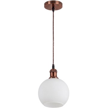 Brilagi - LED lestenec na vrvici RETRO GLASS 1xE27/60W/230V Ø 15 cm bakrena/bela
