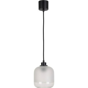 Brilagi - LED lestenec na vrvici RETRO GLASS 1×E27/60W/230V, premer 14 cm, črna/bela