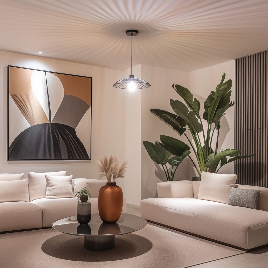 Brilagi - LED lestenec na žici CERIA WIRE 1xE27/40W/230V pr. 38 cm črna