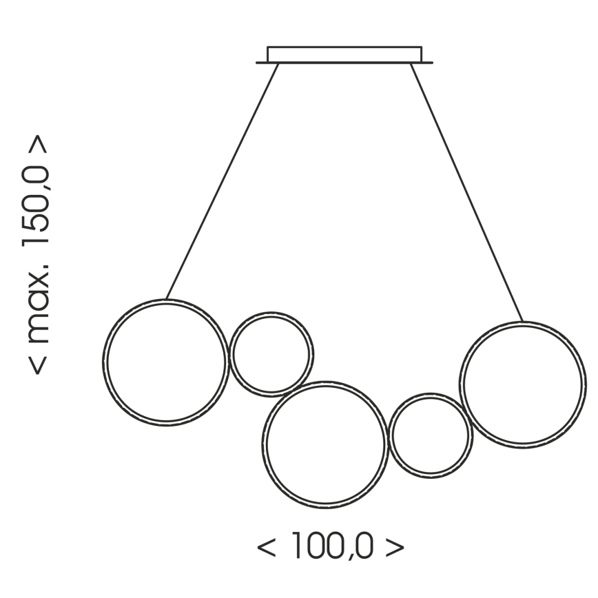 Brilagi - LED lestenec na žici ECHO LED/60W/230V 4000K 100 cm črna
