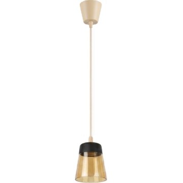 Brilagi - LED Lestenec na žici RETRO GLASS 1xE27/60W/230V premer 15,5 cm bežna/dimljena bežna/črna