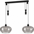 BRILAGI - LED lestenec na žici RETRO GLASS 2xE27/40W/230V črna/dimljena siva
