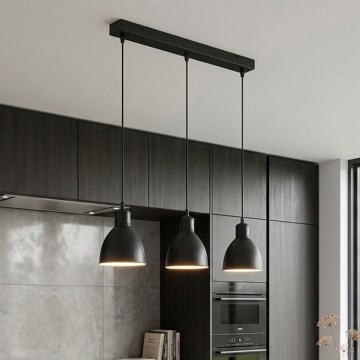 Brilagi - LED lestenec na žici RIDDY 3xE27/60W/230V črna