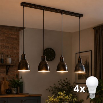 Brilagi - LED lestenec na žici RIDDY 4xE27/60W/230V meden/patina