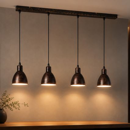 Brilagi - LED lestenec na žici RIDDY 4xE27/60W/230V meden/patina