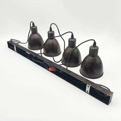 Brilagi - LED lestenec na žici RIDDY 4xE27/60W/230V meden/patina