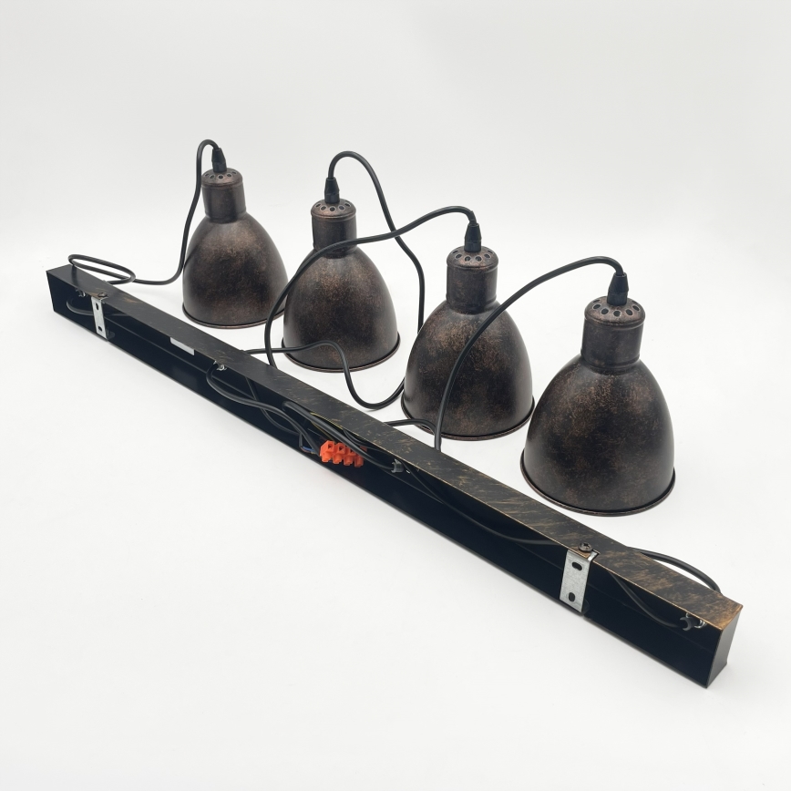 Brilagi - LED lestenec na žici RIDDY 4xE27/60W/230V meden/patina