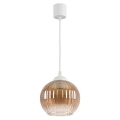 Brilagi - LED lestenec z obesnim kablom RETRO GLASS 1xE27/60W/230V premer 18 cm bela/dimna rjava