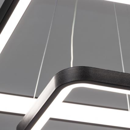 Brilagi - Zatemljiv LED lestenec na žici FALCON SLIM LED/78W/230V 3000-6500K 50x50 cm črna + daljinski upravljalnik