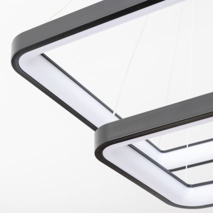 Brilagi - Zatemljiv LED lestenec na žici FALCON SLIM LED/78W/230V 3000-6500K 50x50 cm črna + daljinski upravljalnik