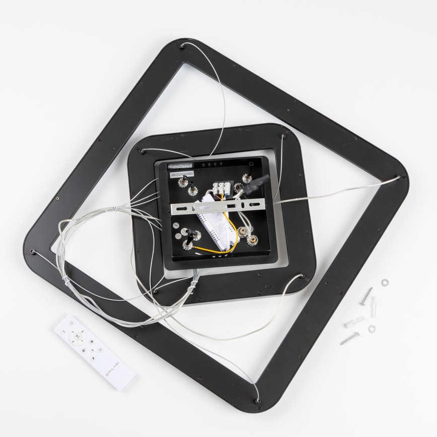 Brilagi - Zatemljiv LED lestenec na žici FALCON SLIM LED/78W/230V 3000-6500K 50x50 cm črna + daljinski upravljalnik