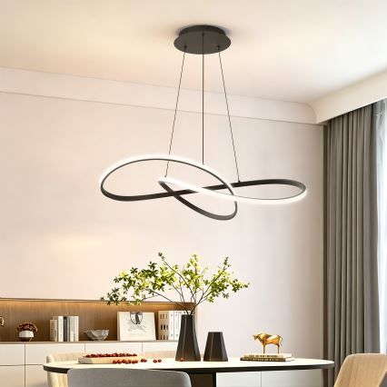 Brilagi - Zatemljiv LED lestenec na kablu INFINITY LED/80W/230V 3000-6000K 80x80 cm črna + daljinski upravljalnik