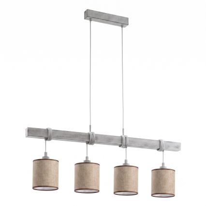 Brilagi - LED luster na jeklenem lanku NUBILA 4xE27/60W/230V siva/rjava