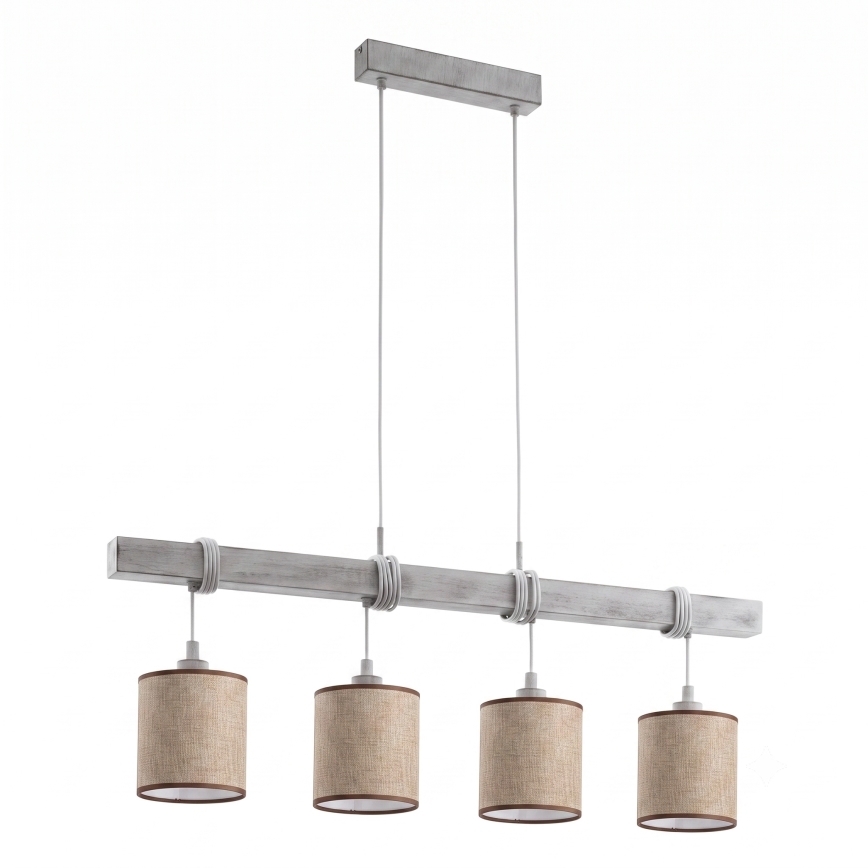Brilagi - LED luster na jeklenem lanku NUBILA 4xE27/60W/230V siva/rjava