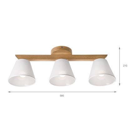 Brilagi - LED  Nadgradni lestenec ANTHONY 3xE14/40W/230V hrast/bela