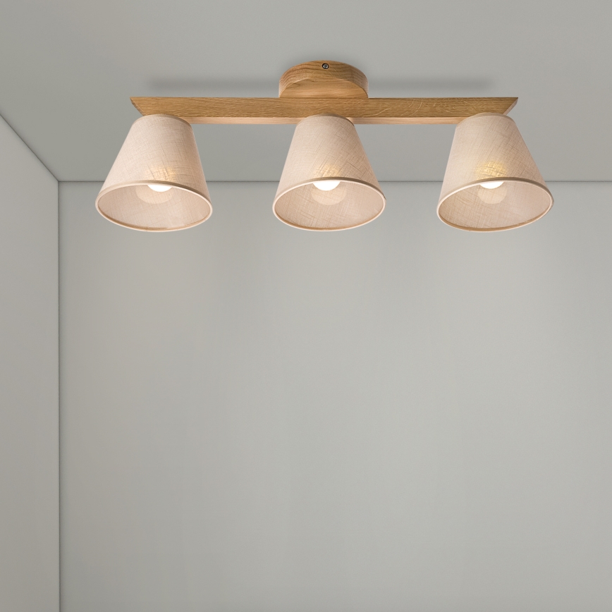 Brilagi - LED  Nadgradni lestenec ANTHONY 3xE14/40W/230V hrast/bež