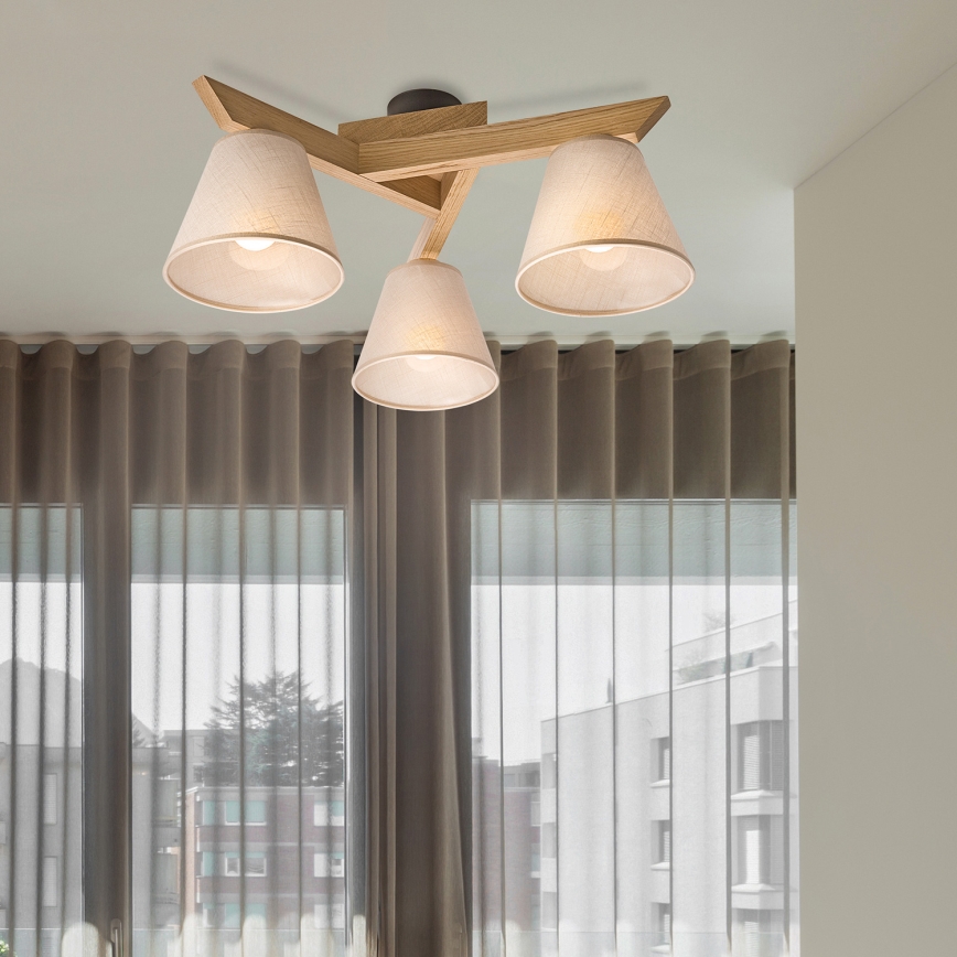 Brilagi - LED  Nadgradni lestenec ANTHONY 3xE14/40W/230V hrast/bež
