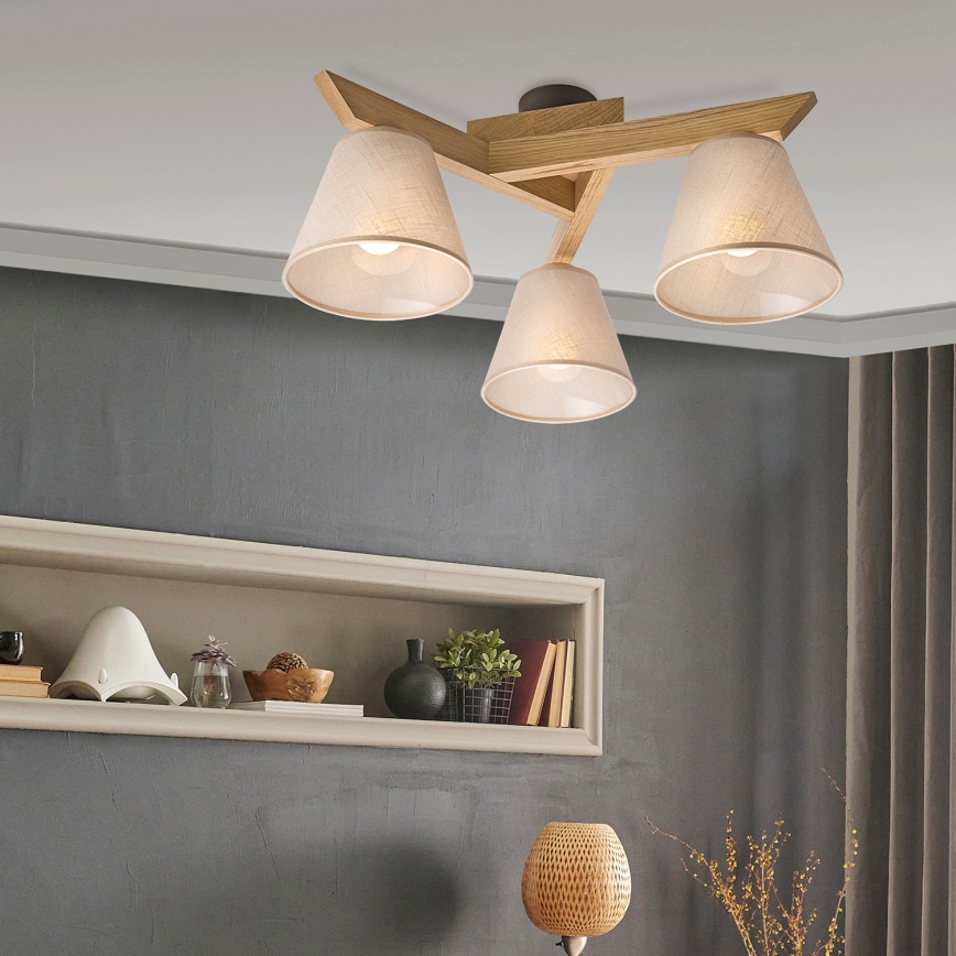 Brilagi - LED  Nadgradni lestenec ANTHONY 3xE14/40W/230V hrast/bež