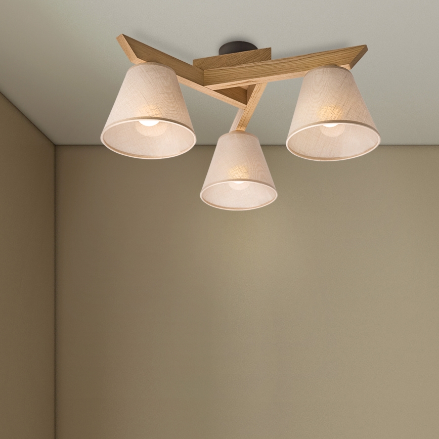 Brilagi - LED  Nadgradni lestenec ANTHONY 3xE14/40W/230V hrast/bež