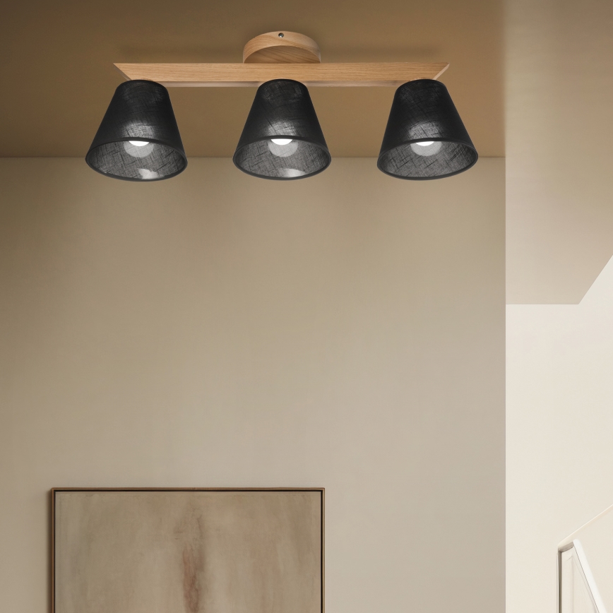 Brilagi - LED  Nadgradni lestenec ANTHONY 3xE14/40W/230V hrast/črna