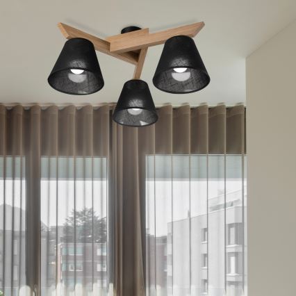 Brilagi - LED  Nadgradni lestenec ANTHONY 3xE14/40W/230V hrast/črna
