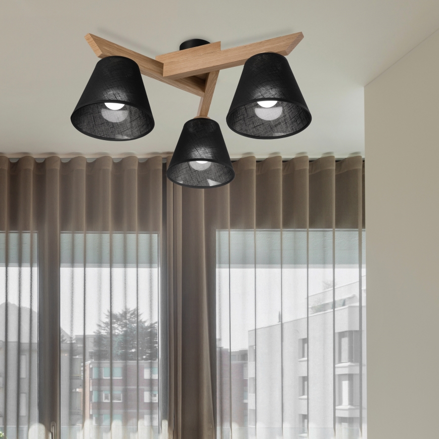 Brilagi - LED  Nadgradni lestenec ANTHONY 3xE14/40W/230V hrast/črna