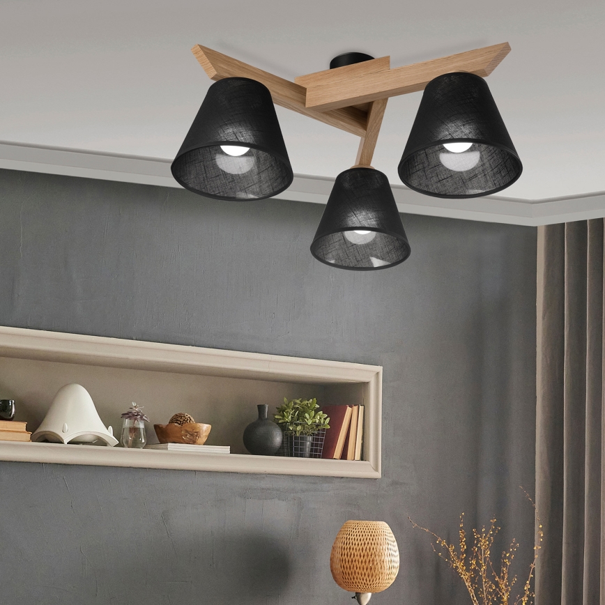Brilagi - LED  Nadgradni lestenec ANTHONY 3xE14/40W/230V hrast/črna