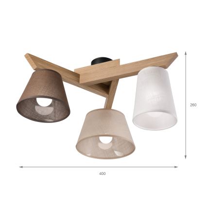 Brilagi - LED  Nadgradni lestenec ANTHONY 3xE14/40W/230V hrast