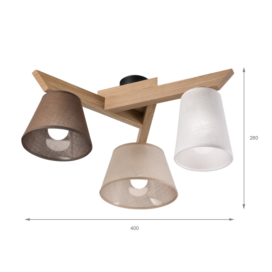 Brilagi - LED  Nadgradni lestenec ANTHONY 3xE14/40W/230V hrast